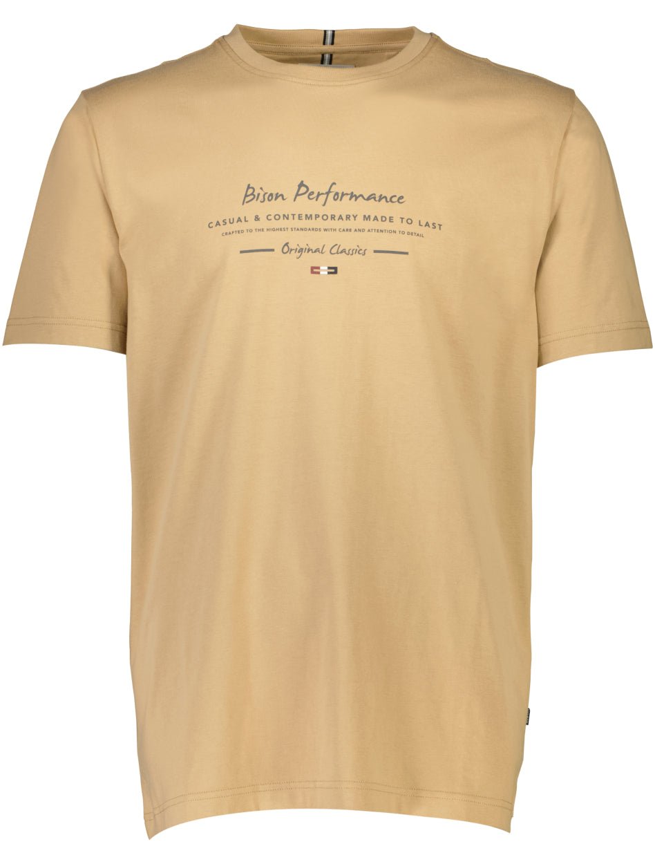 Bison T-shirts / Polo 80-400130-sand_M - Bygholm Menswear