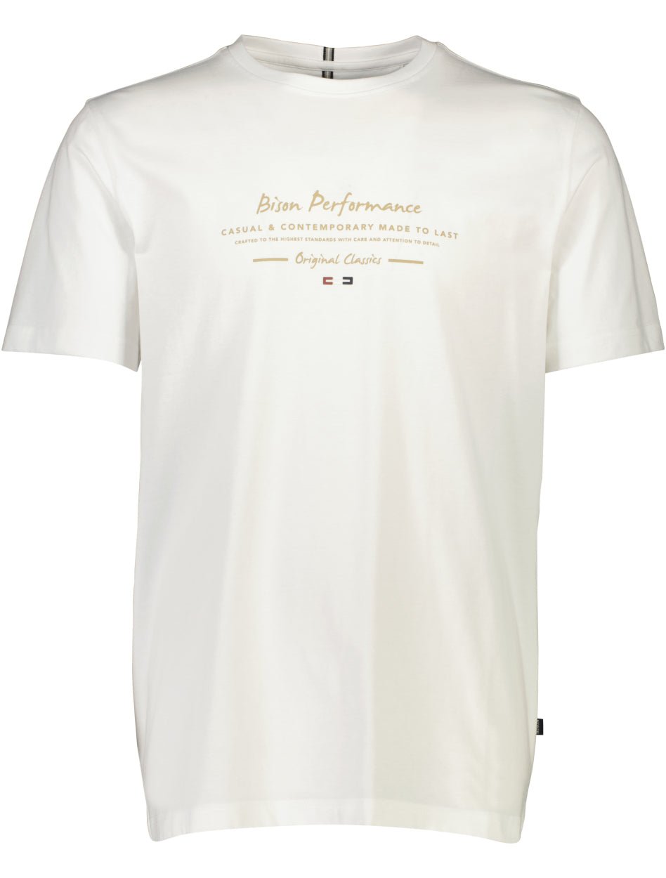 Bison T-shirts / Polo 80-400130-white_M - Bygholm Menswear