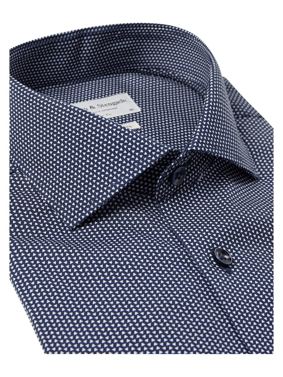 Bruun & Stengade Skjorter 2502-15015-navy_38 - Bygholm Menswear