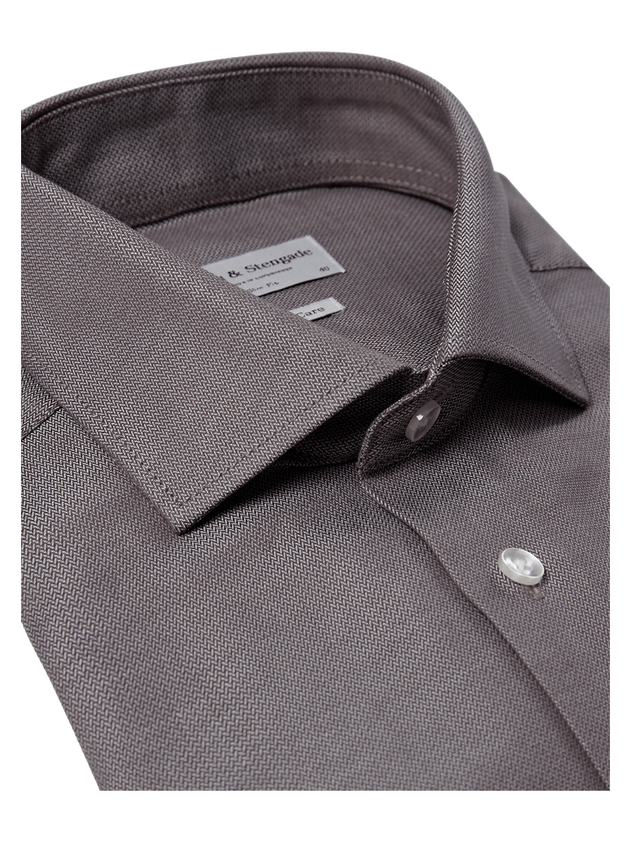 Bruun & Stengade Skjorter 2502-15027-brun_38 - Bygholm Menswear