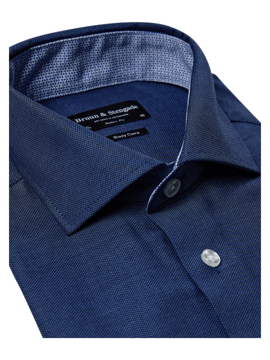 Bruun & Stengade Skjorter 2502-16009-blå_38 - Bygholm Menswear