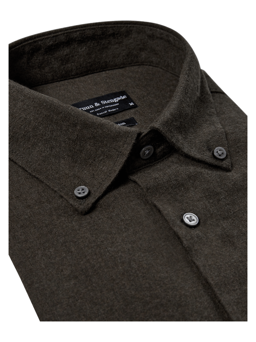Bruun & Stengade Skjorter 2502-20001-army_S - Bygholm Menswear