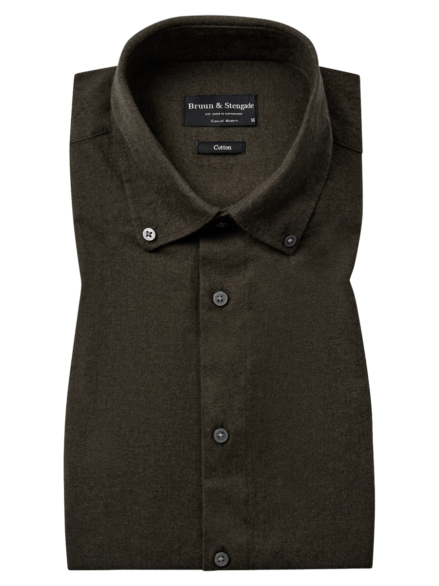 Bruun & Stengade Skjorter 2502-20001-army_S - Bygholm Menswear