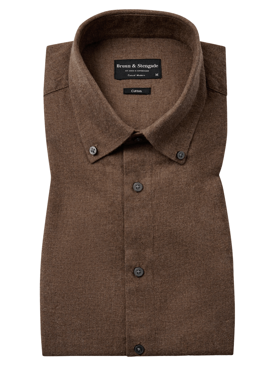 Bruun & Stengade Skjorter 2502-20001-brown_S - Bygholm Menswear