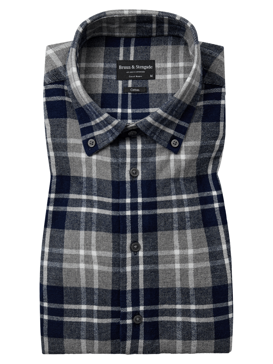 Bruun & Stengade Skjorter 2502-20002-grey_S - Bygholm Menswear