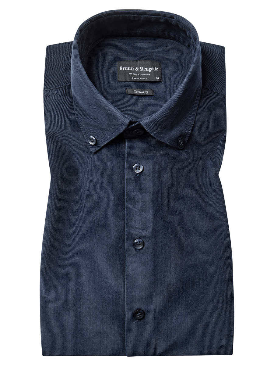 Bruun & Stengade Skjorter 2502-20006-navy_S - Bygholm Menswear