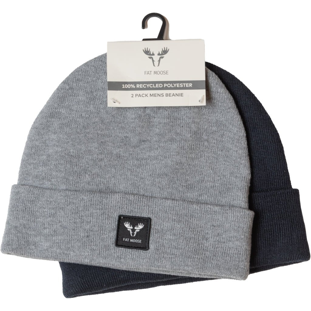 Fat Moose Accessories fmpo-2pack-beanie-navy-grey_ONE SIZE - Bygholm Menswear