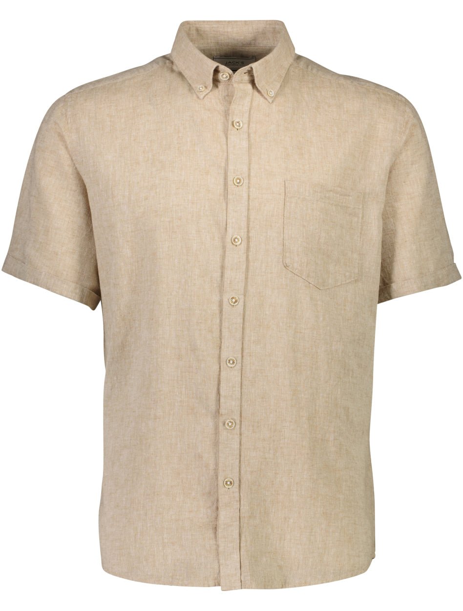 Jack's Kortærmede skjorter 3-210075-sand_M - Bygholm Menswear