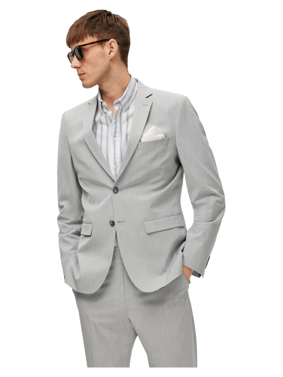 Selected Men Habit & Blazer 16087824_lightgreymelange_44 - Bygholm Menswear