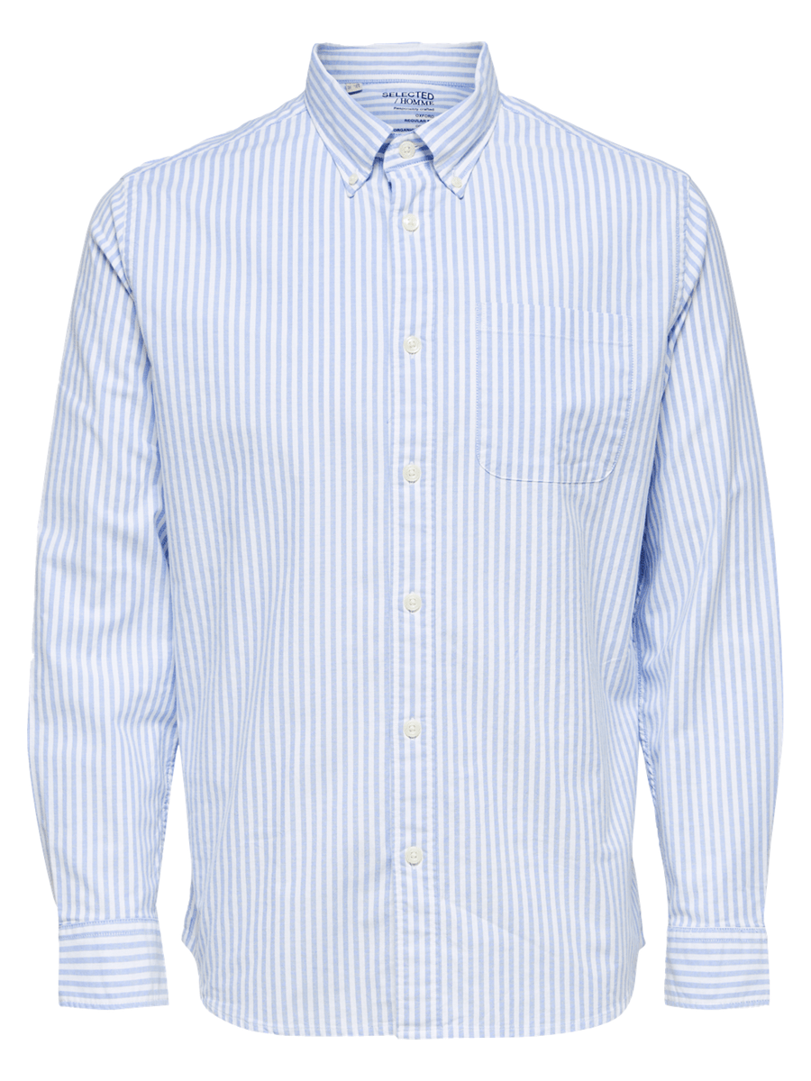 Selected Men Skjorter 16077359_skywaystripes_S - Bygholm Menswear
