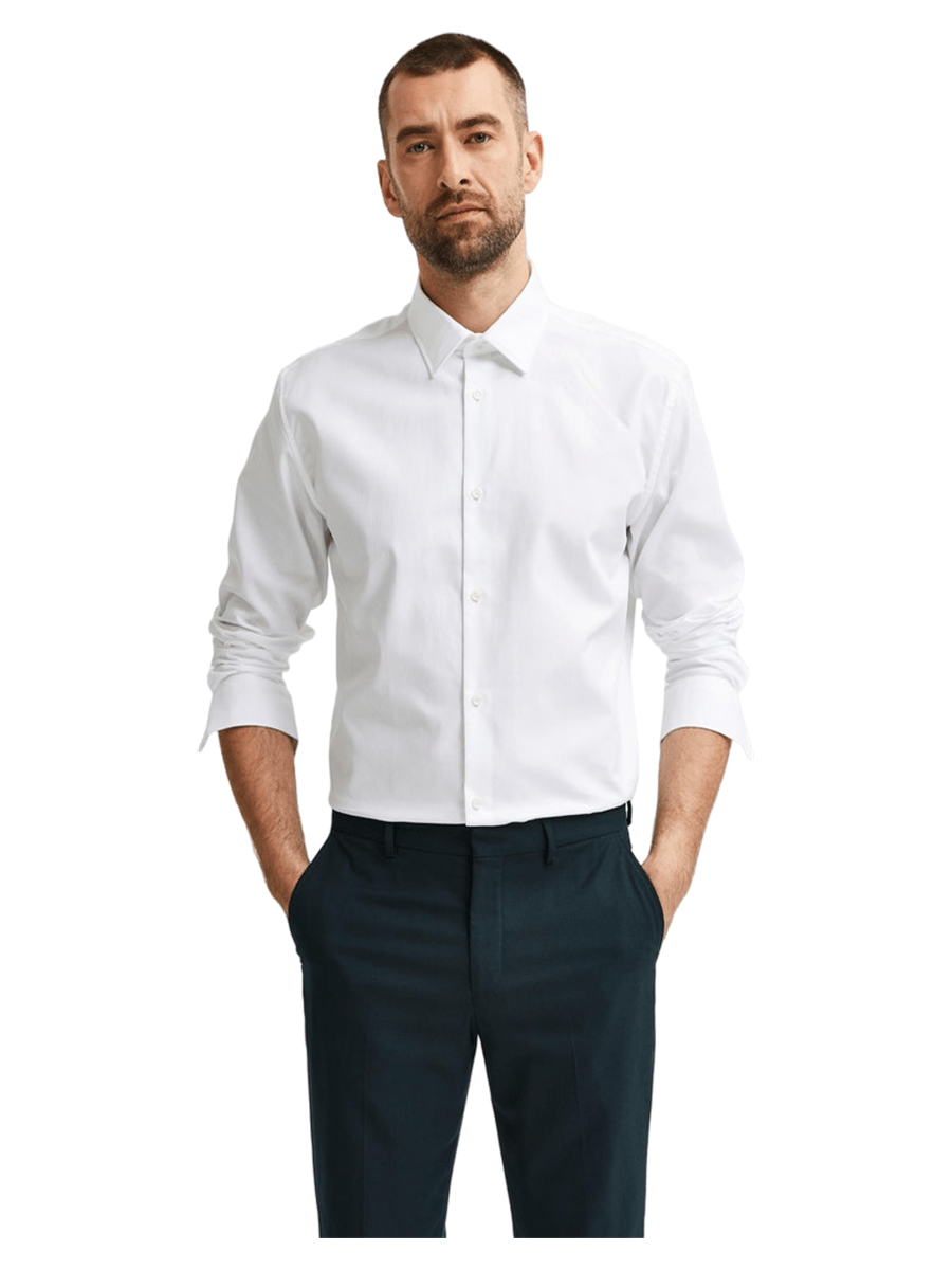 Selected Men Skjorter 16080200_brightwhite_S - Bygholm Menswear