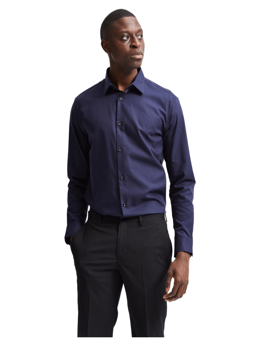 Selected Men Skjorter 16080200_peacoat_M - Bygholm Menswear