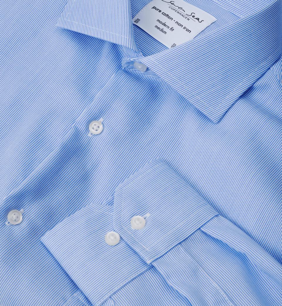 Seven Seas Skjorter ss20-lyseblå_S - Bygholm Menswear