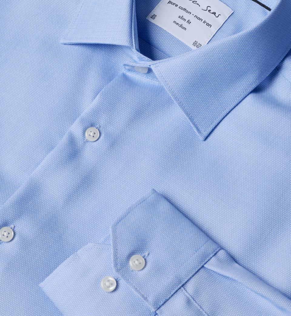 Seven Seas Skjorter ss311-lyseblå_S - Bygholm Menswear