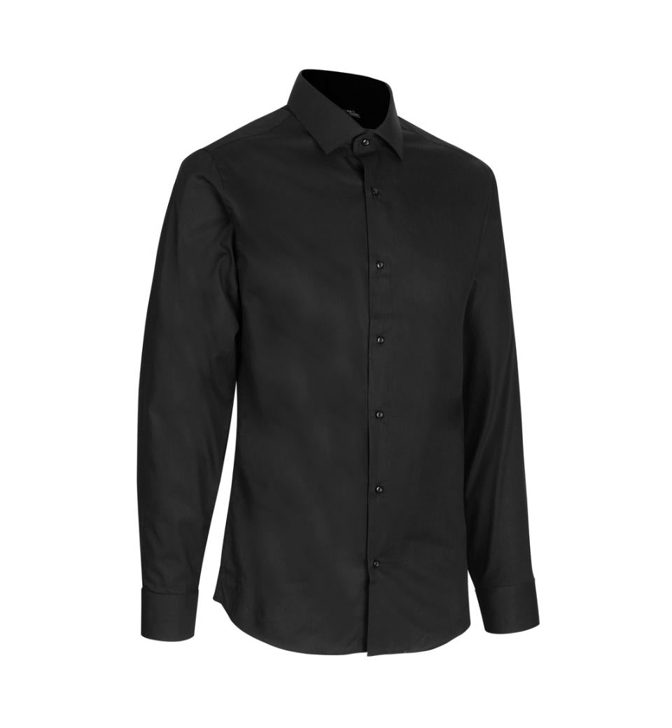 Seven Seas Skjorter ss402-sort_S - Bygholm Menswear